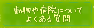 動物や病院についてよくある質問